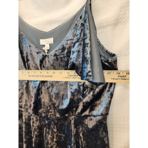 Lauren Conrad Dress Womens Size Large Velvet Sleeveless Gray Layered Midi 1161 - Picture 7 of 8